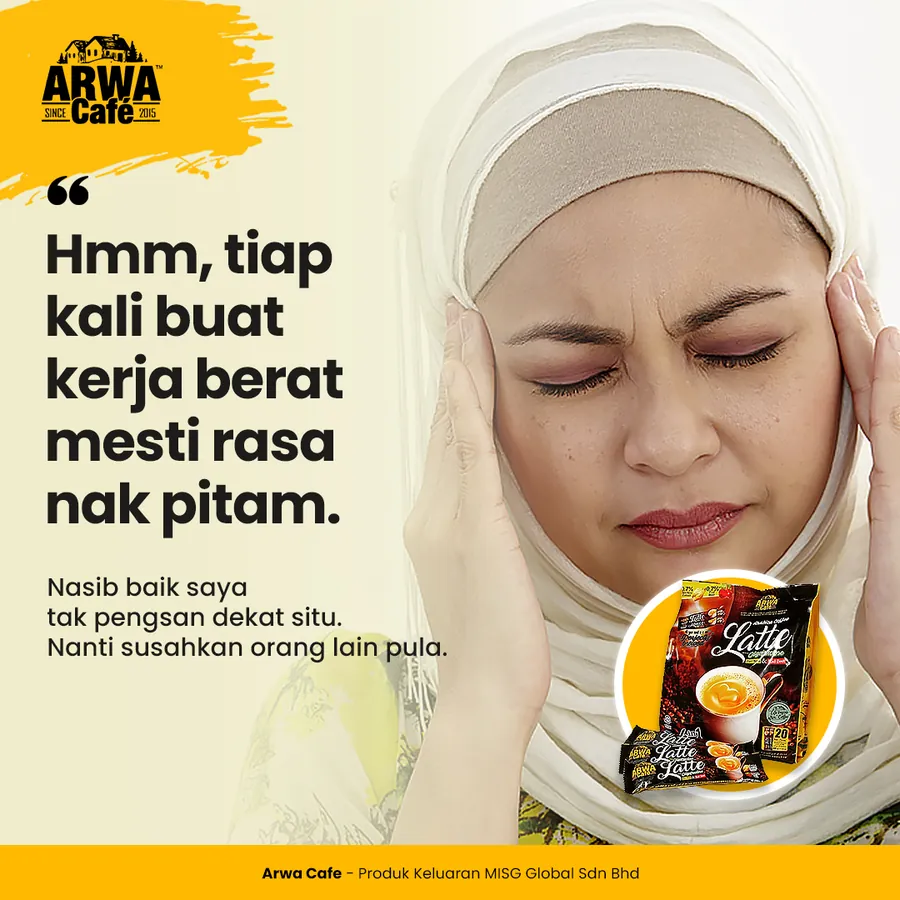 Poster iklan Arwa Cafe - Kesihatan