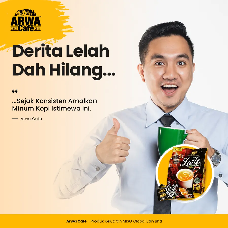 Poster iklan Arwa Cafe - Kesihatan