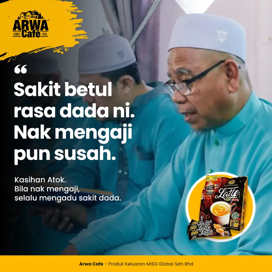 Poster iklan Arwa Cafe - Kesihatan
