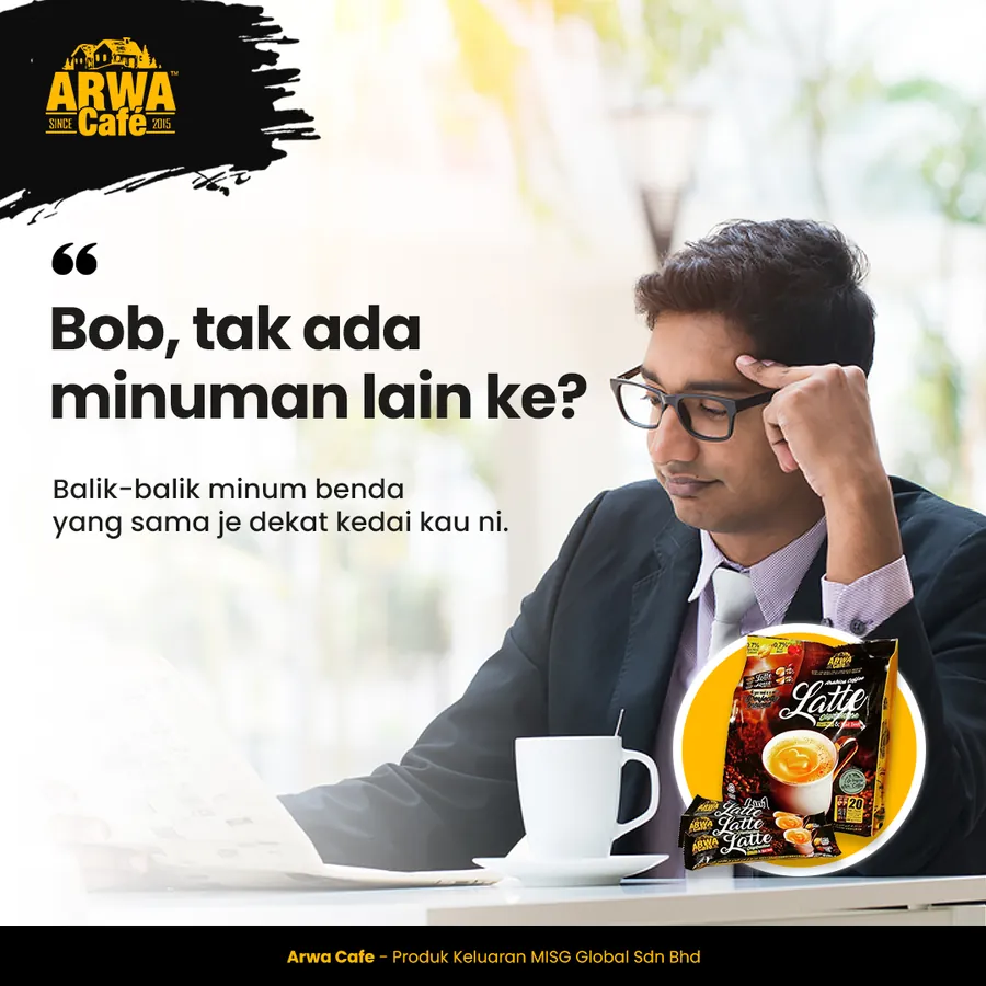 Poster iklan Arwa Cafe - Kesihatan