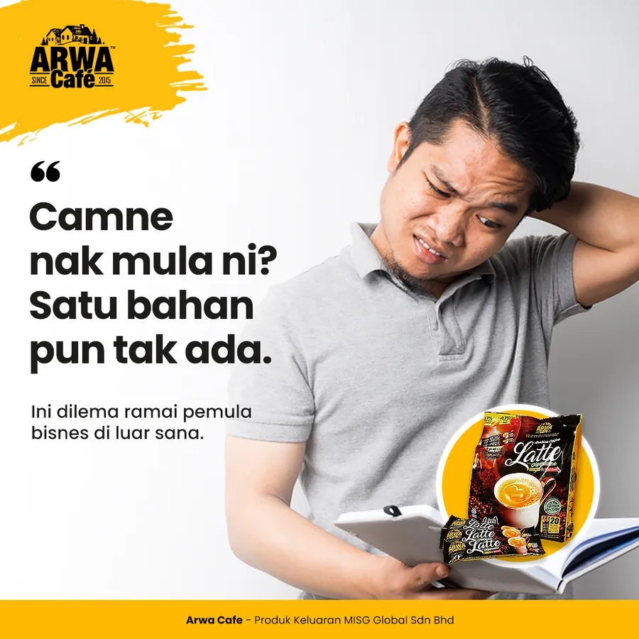Poster iklan Arwa Cafe - Kesihatan