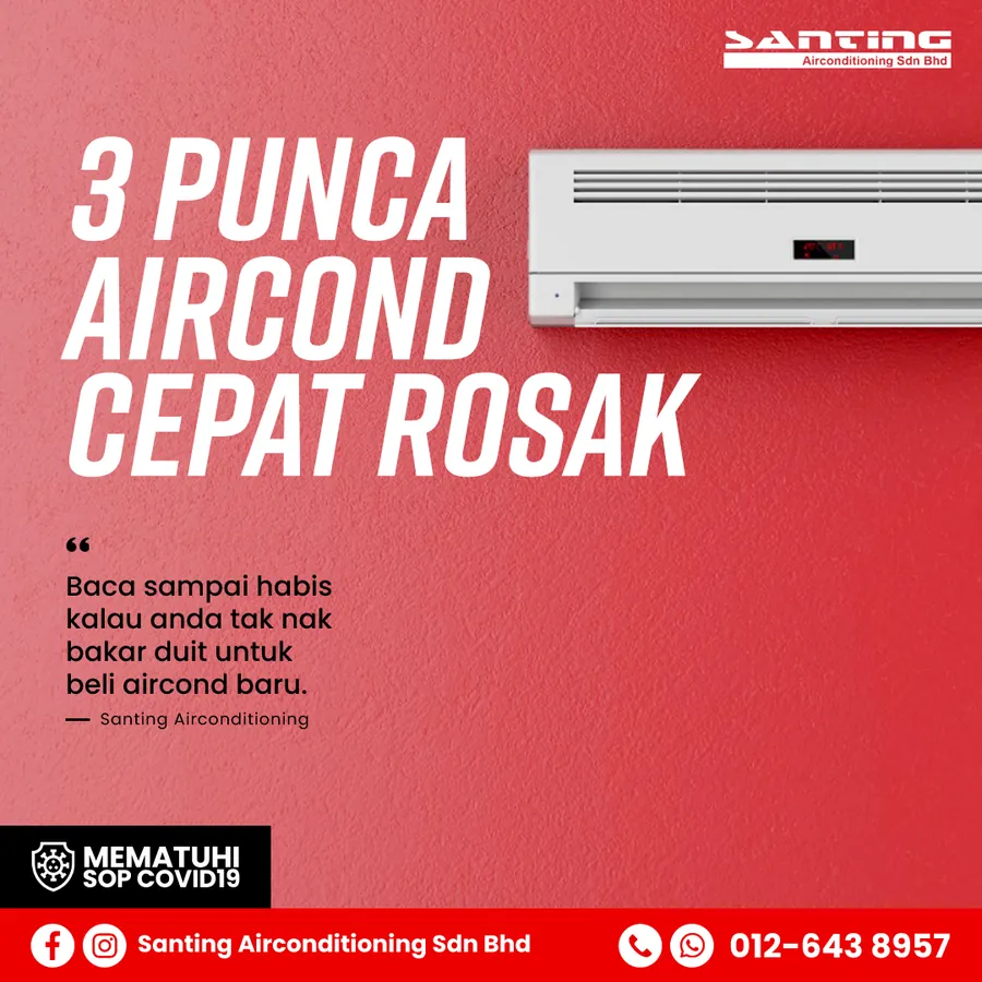 Poster iklan Santing Aircond - Service Centre